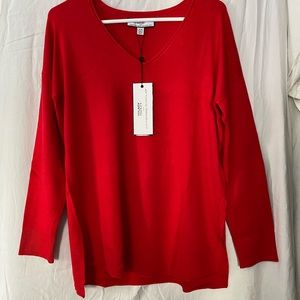 V neck, Red, Hilary Radley sweater